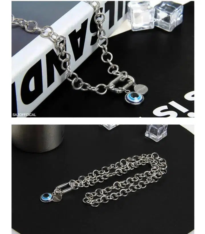 Chain Necklace with Eye Pendant Charm