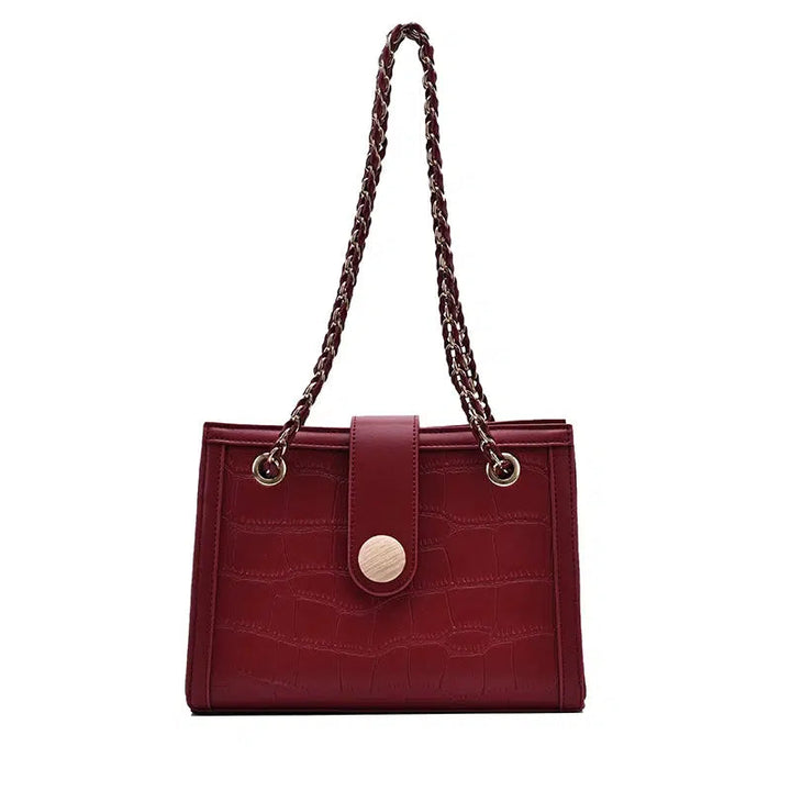 Chain Strap Crocodile Pattern Shoulder Bag