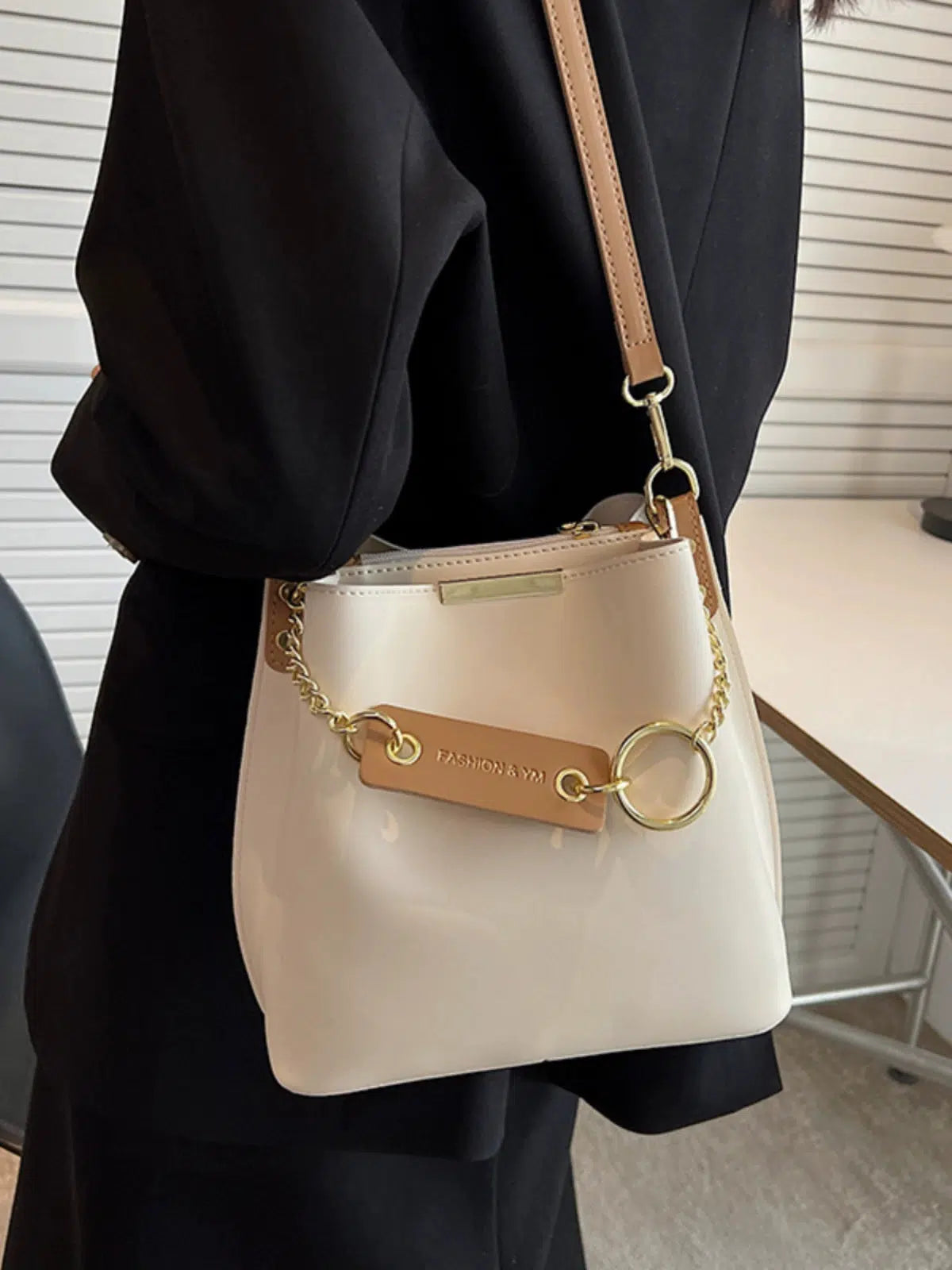 Chain Strap Inner Compartment Bucket Bag