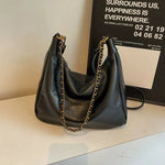Chain Strap Leather Shoulder Bag