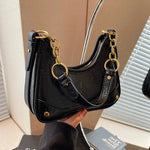 Chain Strap Leather Shoulder Bag