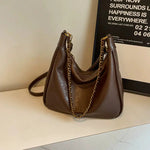 Chain Strap Leather Shoulder Bag