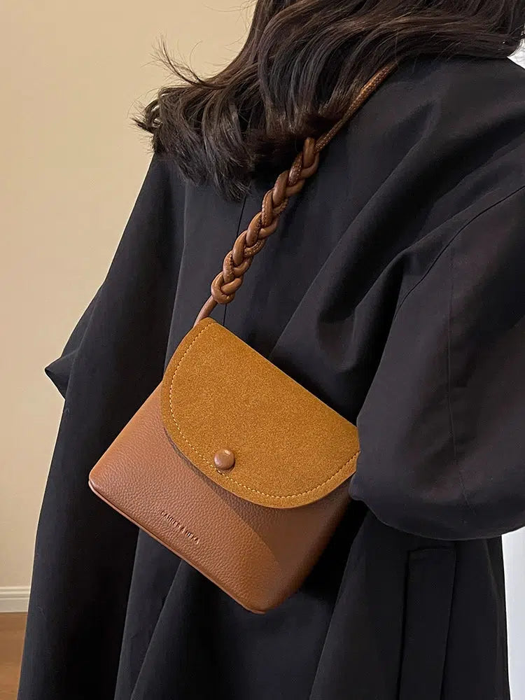 Chain Strap Leather Small Square Bag