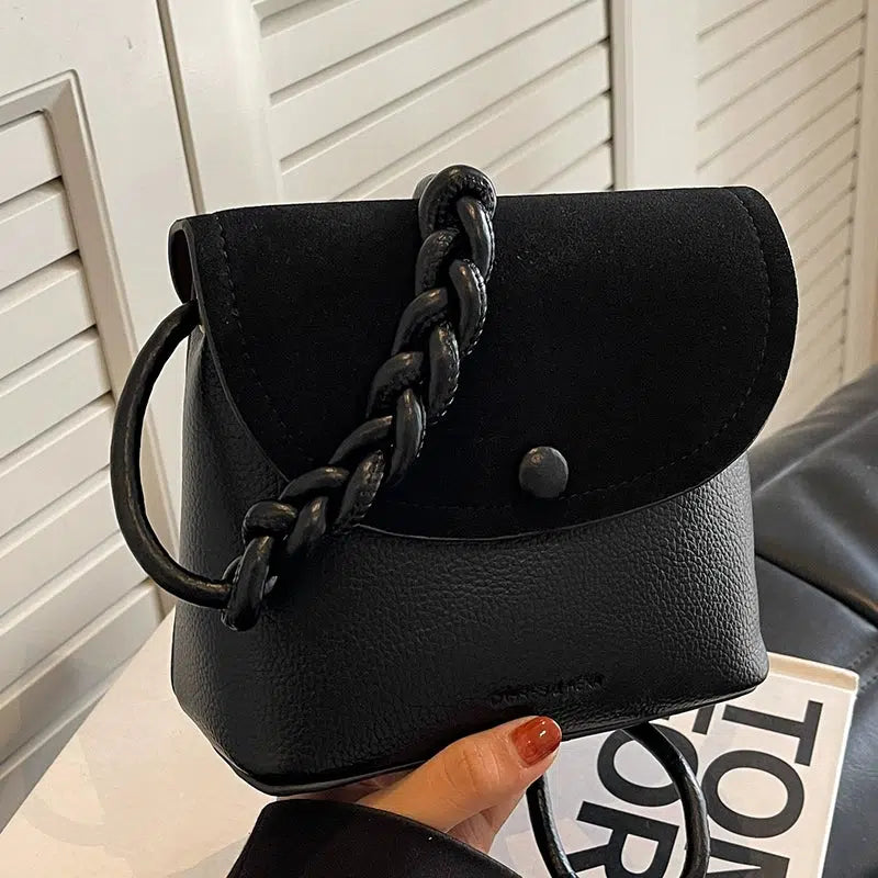 Chain Strap Leather Small Square Bag