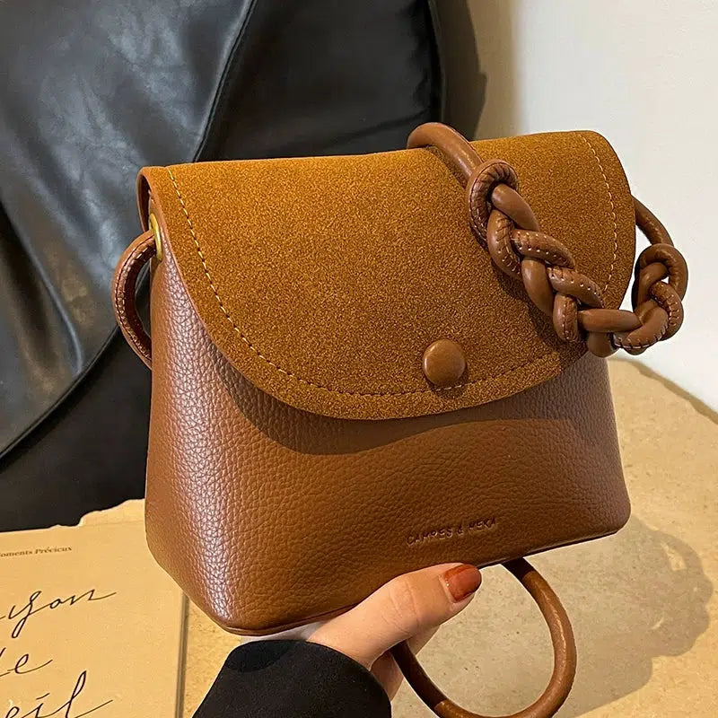 Chain Strap Leather Small Square Bag