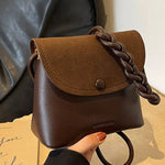 Chain Strap Leather Small Square Bag