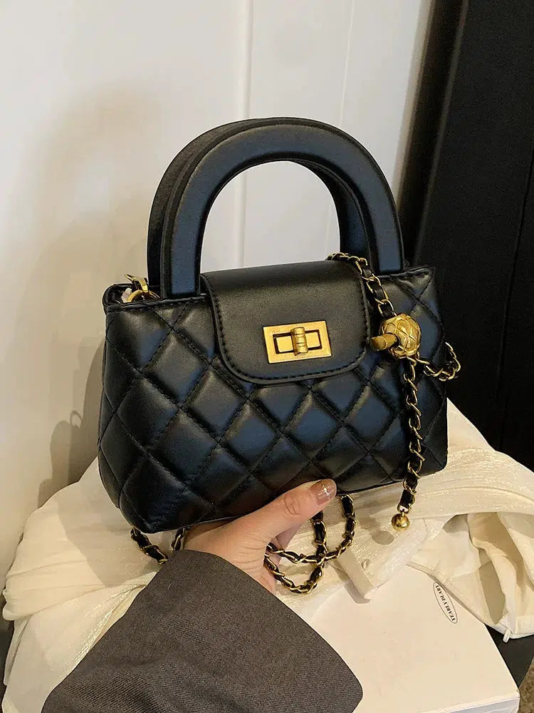 Chain Strap Quilted Small Square Bag