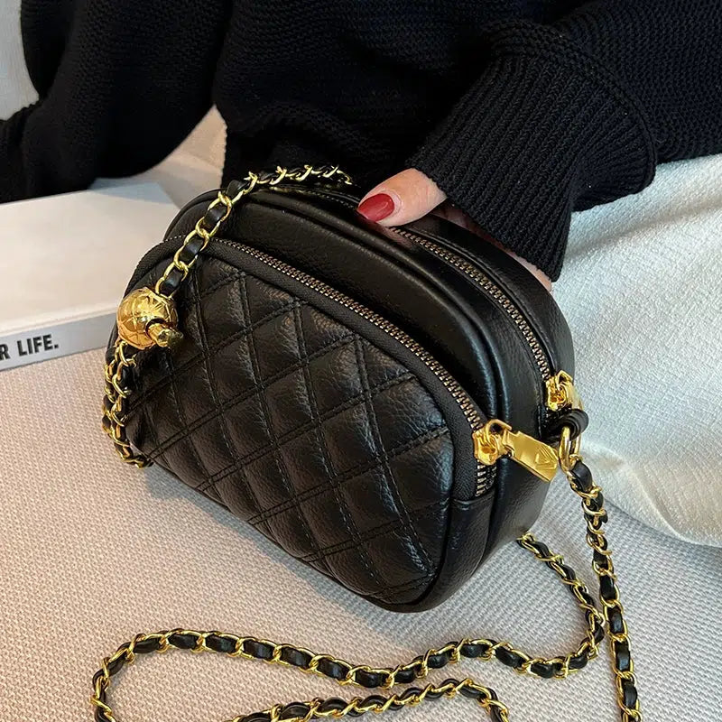 Chain Strap Quilted Small Square Bag