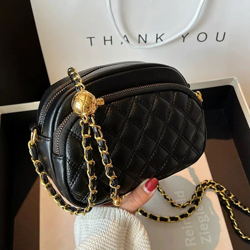 Chain Strap Quilted Small Square Bag