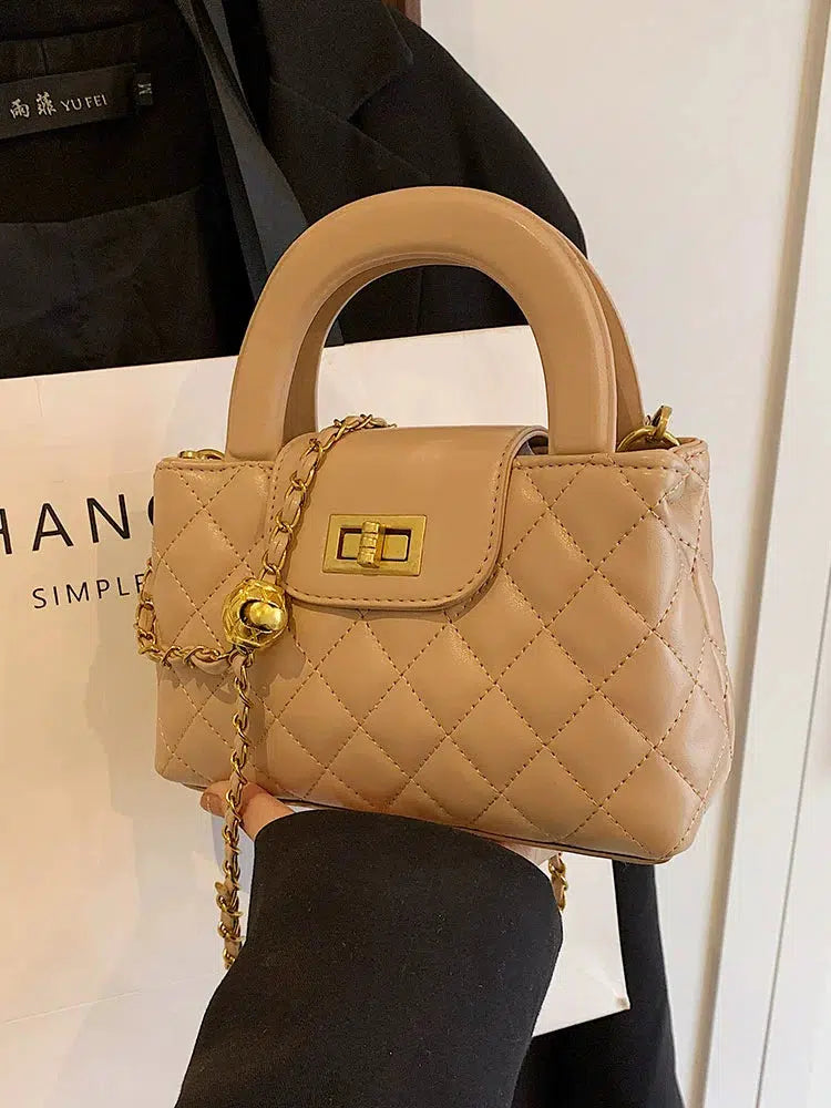 Chain Strap Quilted Small Square Bag