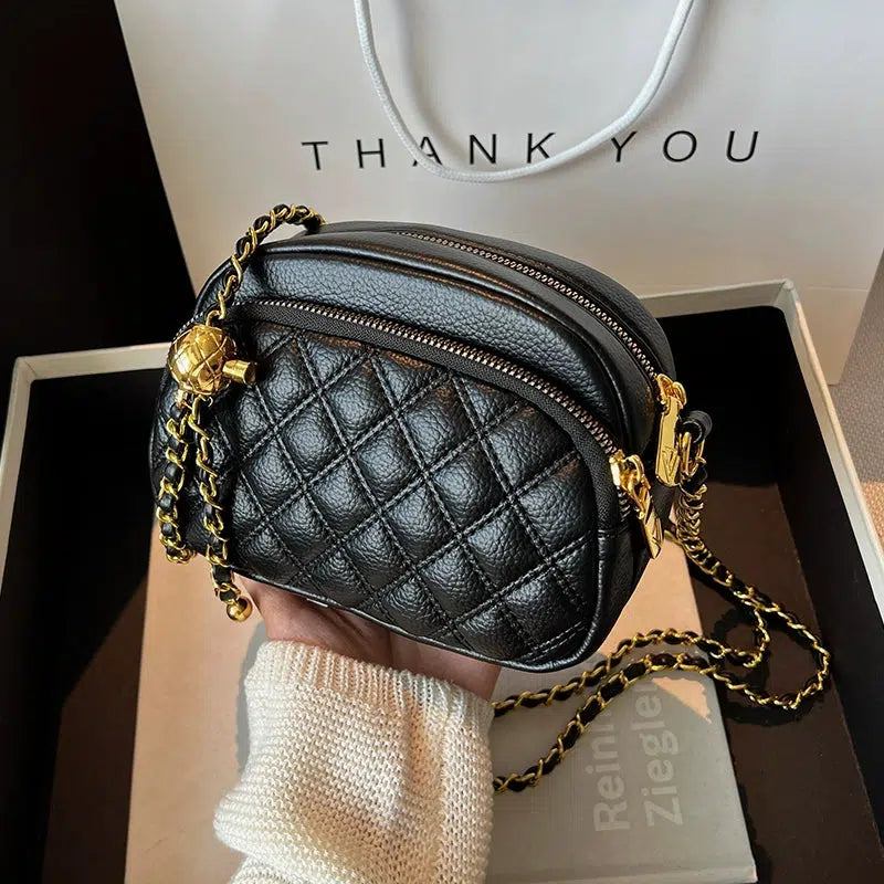 Chain Strap Quilted Small Square Bag