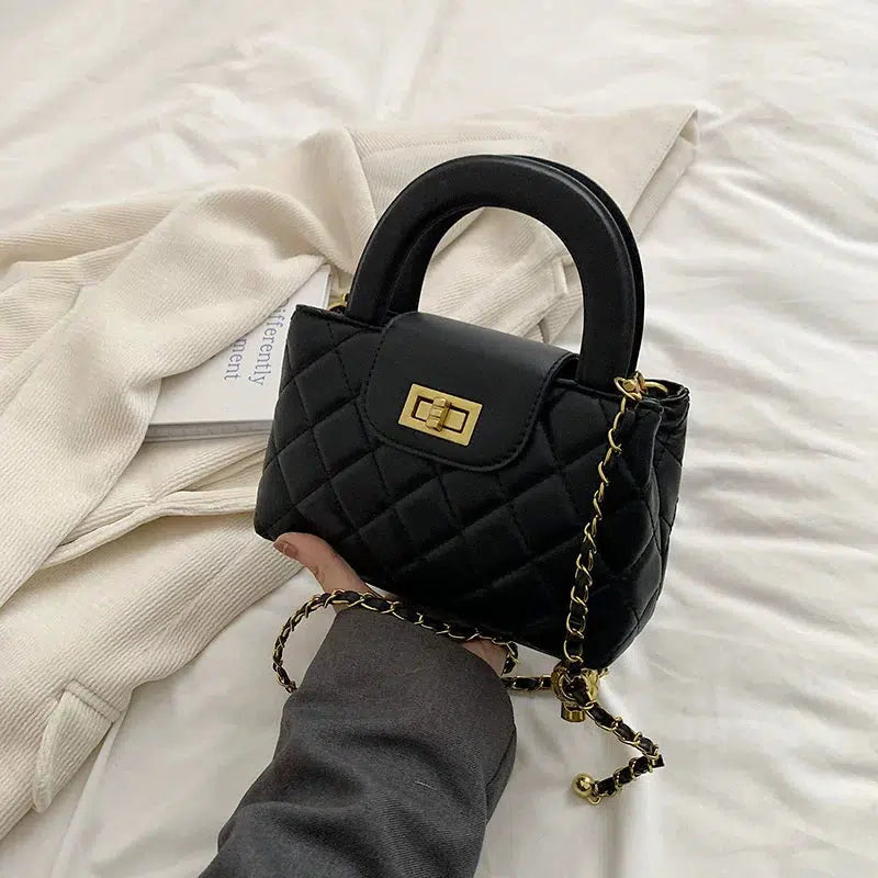 Chain Strap Quilted Small Square Bag