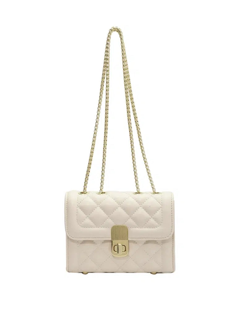 Chain Strap Quilted Small Square Bags