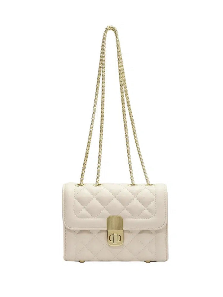 Chain Strap Quilted Small Square Bags