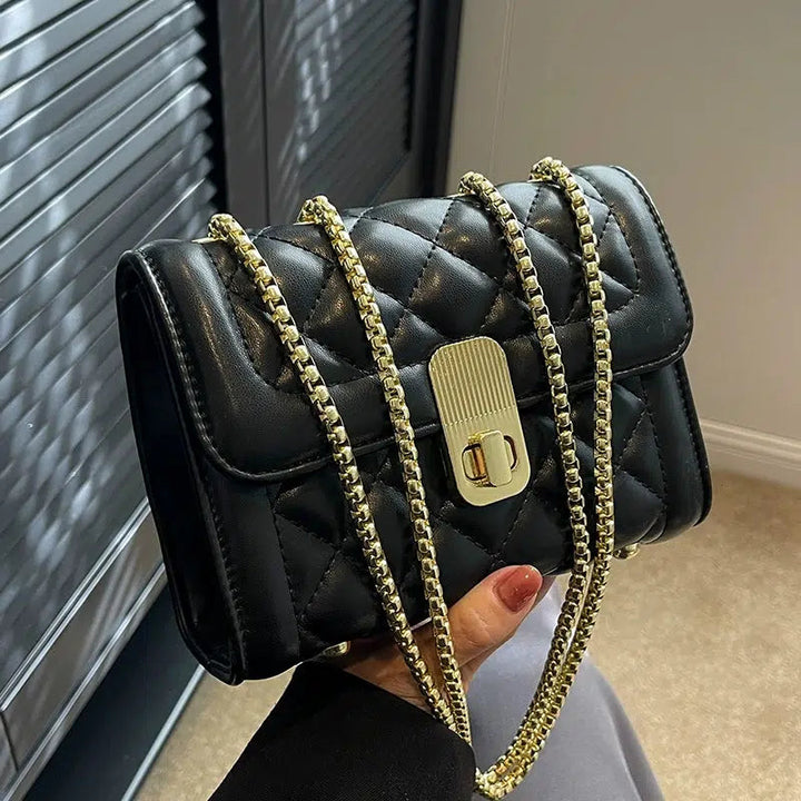 Chain Strap Quilted Small Square Bags