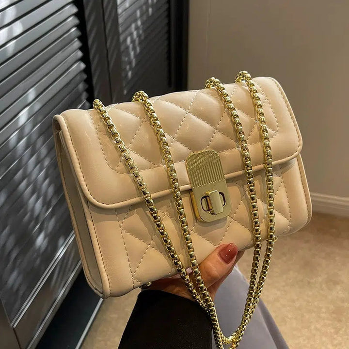 Chain Strap Quilted Small Square Bags