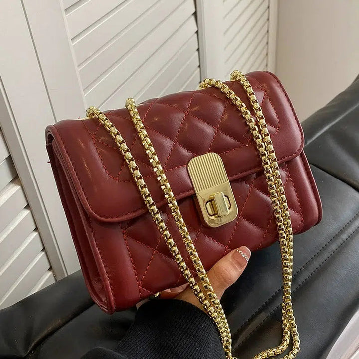 Chain Strap Quilted Small Square Bags