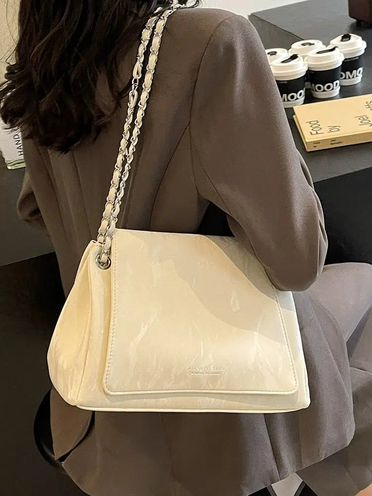 Chain Strap Slouchy Shoulder Bag