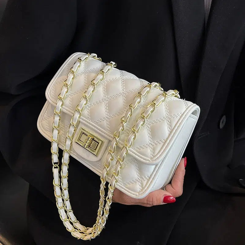 Chain Strap Small Quilted Square Bag