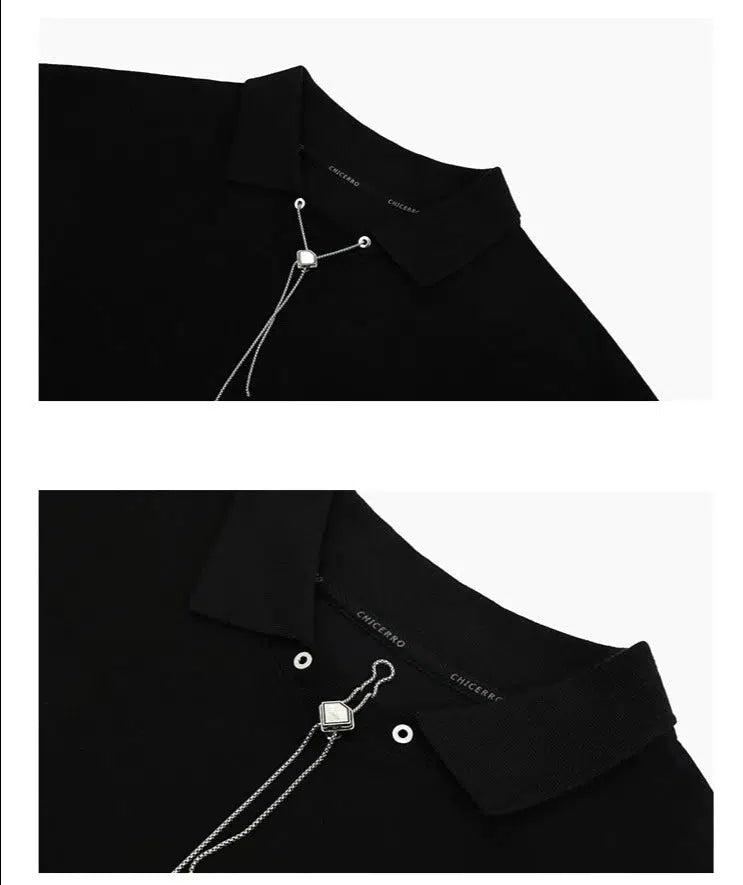 Chain T-shirt with Polo Collar