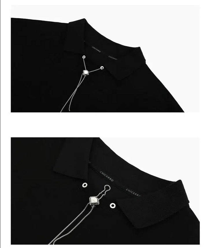 Chain T-shirt with Polo Collar