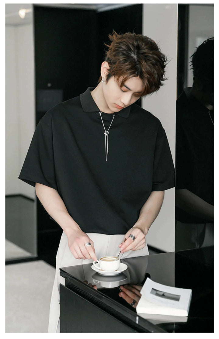 Chain T-shirt with Polo Collar