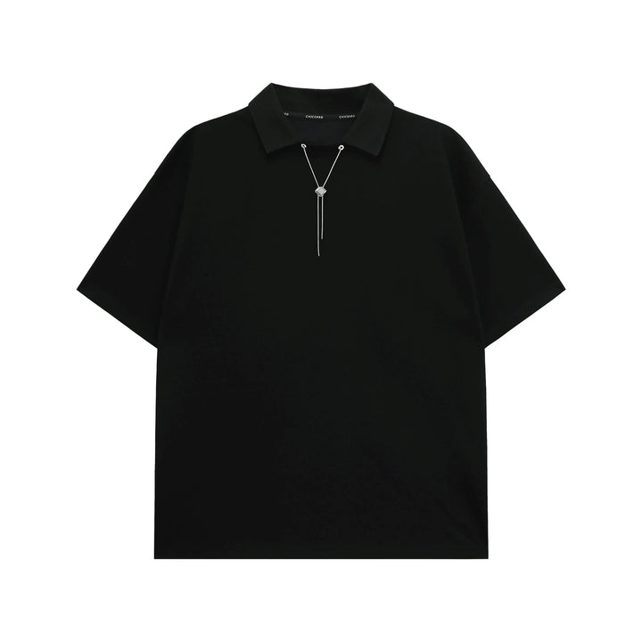 Chain T-shirt with Polo Collar