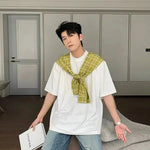 Check Patchwork Crew Neck T-shirt