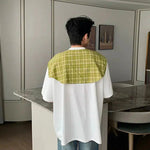 Check Patchwork Crew Neck T-shirt