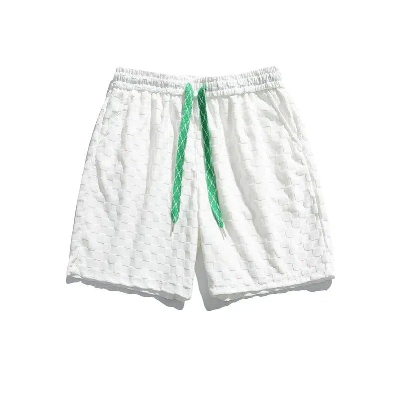 Checked Drawstring Shorts