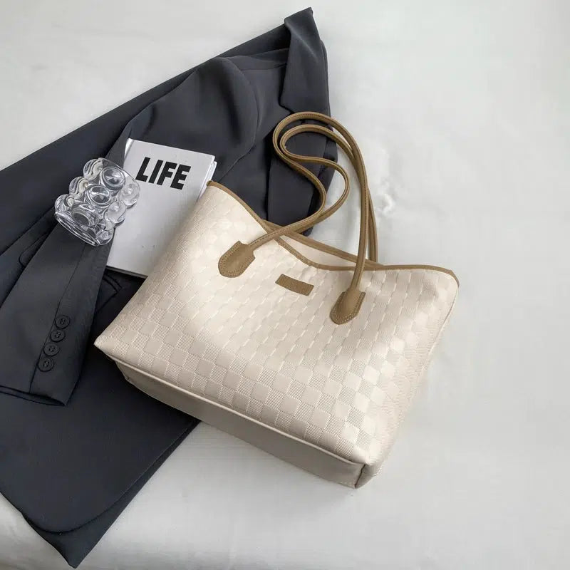 Checkered Pattern Tote Bag