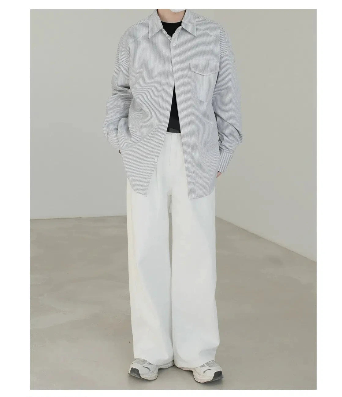 Chest Pocket Striped Button-Up Shirt