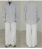 Chest Pocket Striped Button-Up Shirt