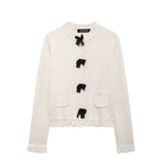 Chic Bow-Accent Two-Piece Suit