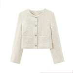 Chic Pockets Textured Crop Coat