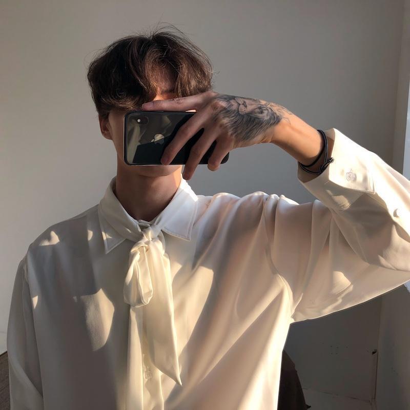 Chiffon Bow Tie Style Shirt