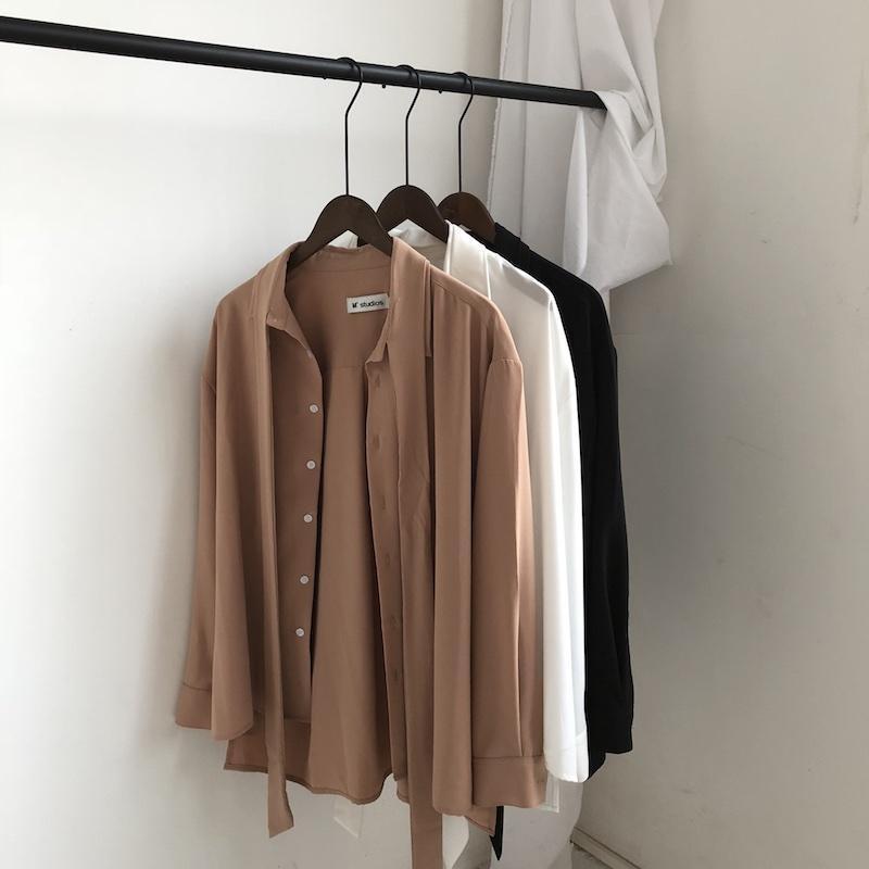 Chiffon Bow Tie Style Shirt