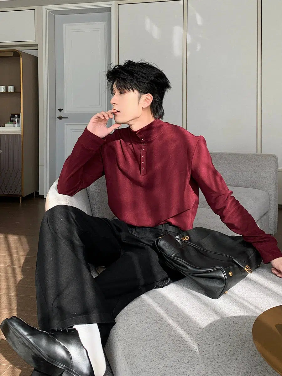 Classic Button-Down Long Sleeve T-Shirt