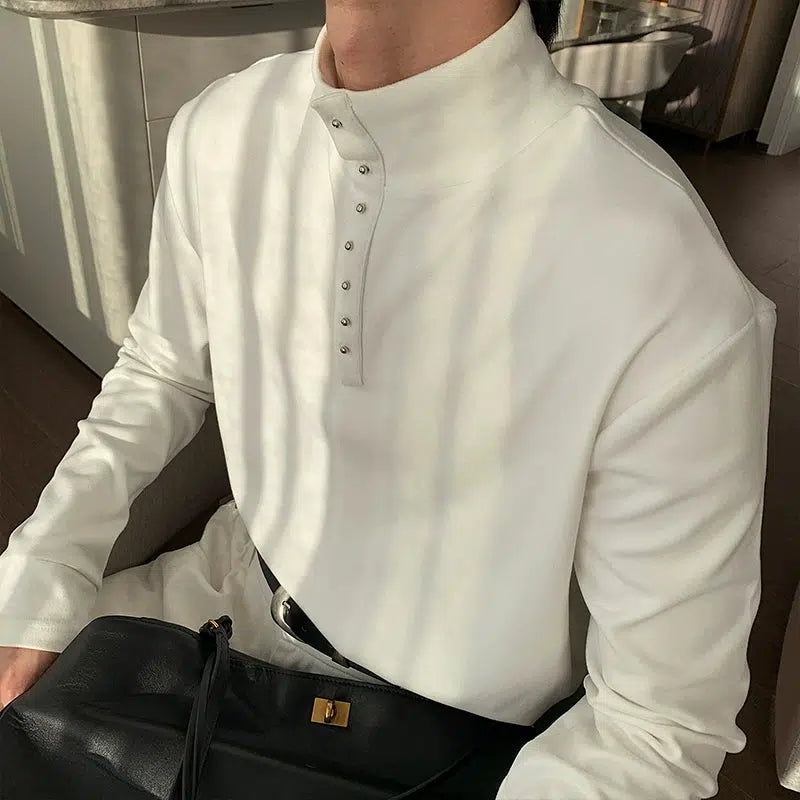 Classic Button-Down Long Sleeve T-Shirt