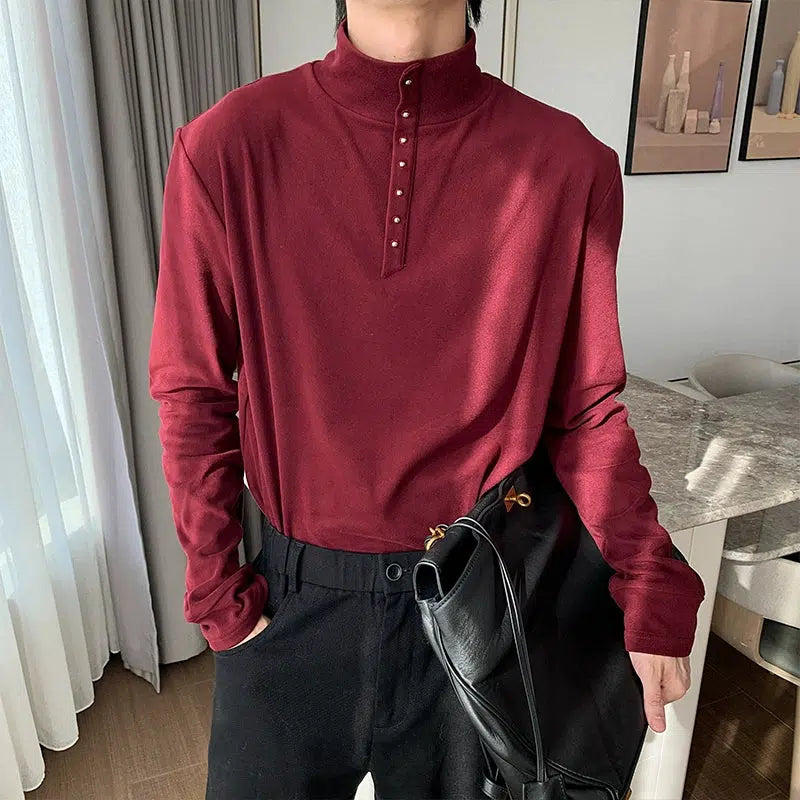 Classic Button-Down Long Sleeve T-Shirt