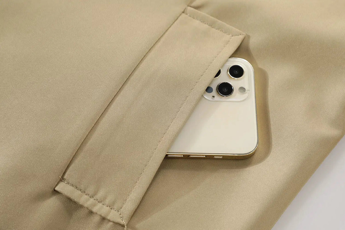 Classic Button-Up Trench Coat with Belt