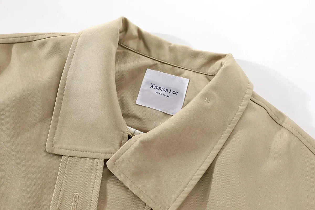 Classic Button-Up Trench Coat with Belt