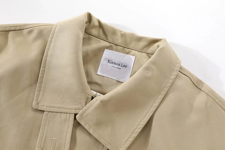 Classic Button-Up Trench Coat with Belt