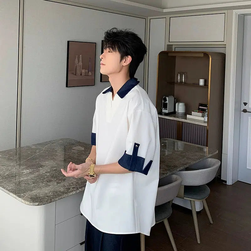 Classic Fit Contrast Collar T-shirt