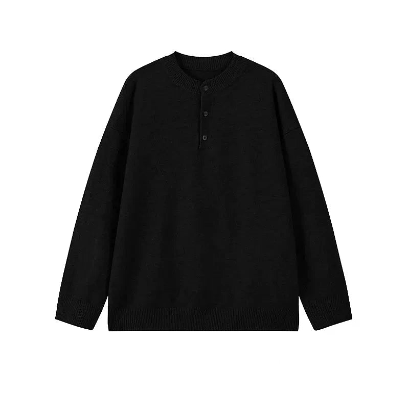 Classic Henley Knit Sweater