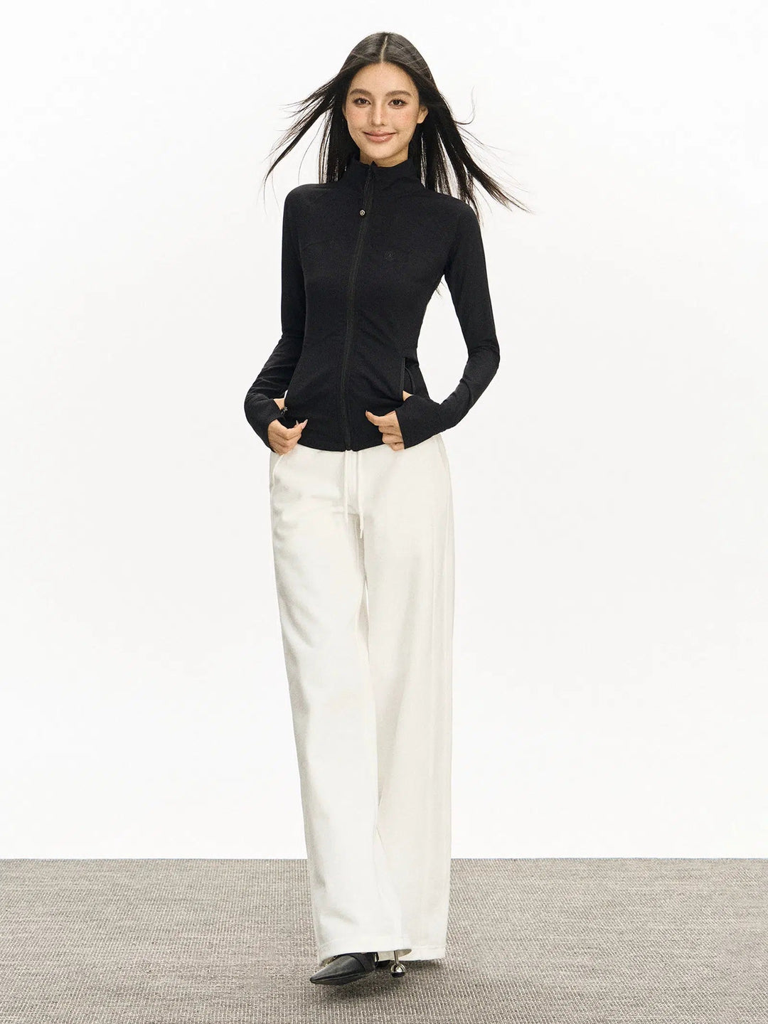 Classic High-Neck Zip-Up Turtleneck