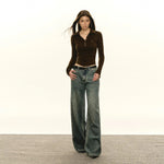 Classic High-Waist Flared Denim Jeans