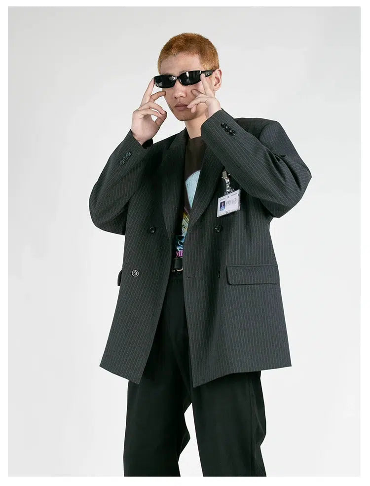 Classic Pinstripe Blazer Jacket