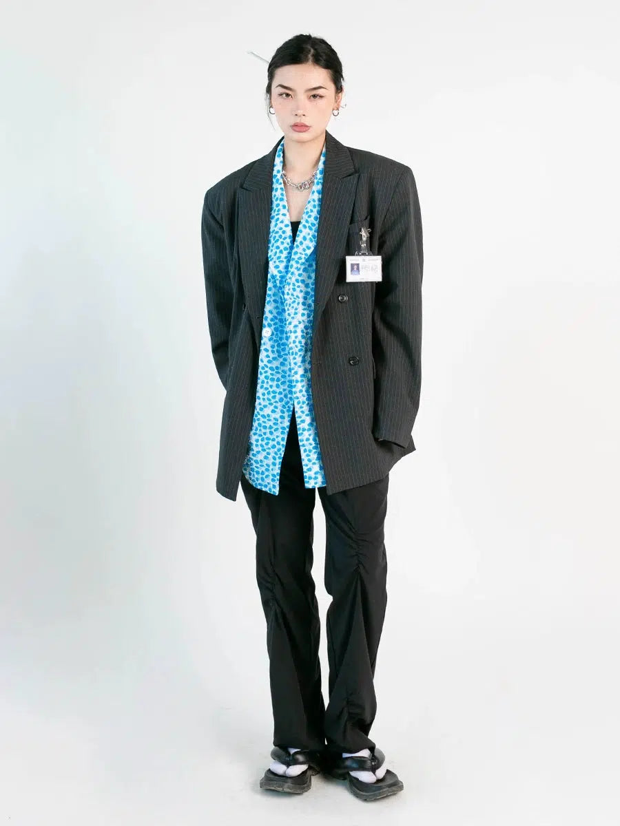 Classic Pinstripe Blazer Jacket