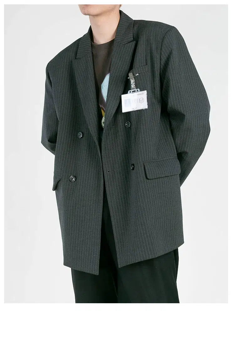 Classic Pinstripe Blazer Jacket